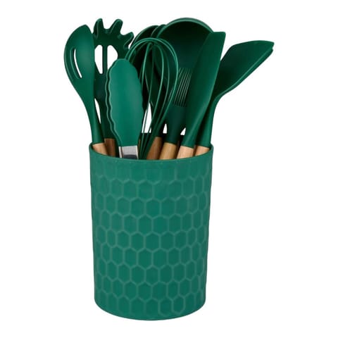 ⁨Alpina - Zestaw silikonowych przyborów kuchennych ze stojakiem 12 elementów⁩ w sklepie Wasserman.eu