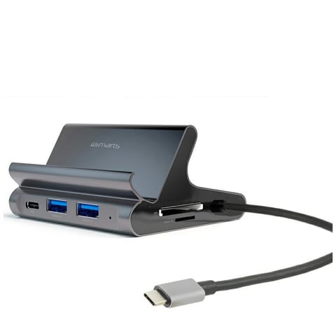 ⁨Podstawka pod Tablet/Telefon Hub 4smarts 7w1 DeX 2xUSB-C/2xUSB-A/HDMI/SD/MicroSD/RJ45⁩ w sklepie Wasserman.eu