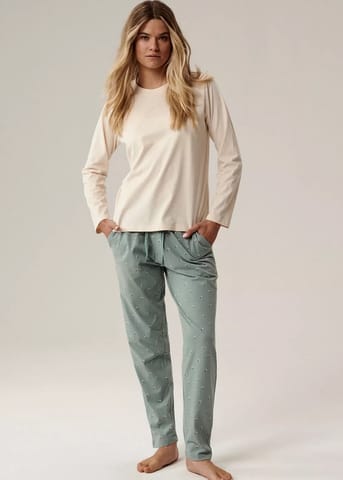 ⁨PIŻAMA ATLANTIC NLP-502 JZ25 ECR/ZIEJ (kolor ecru - zielony jasny, rozmiar XL)⁩ w sklepie Wasserman.eu