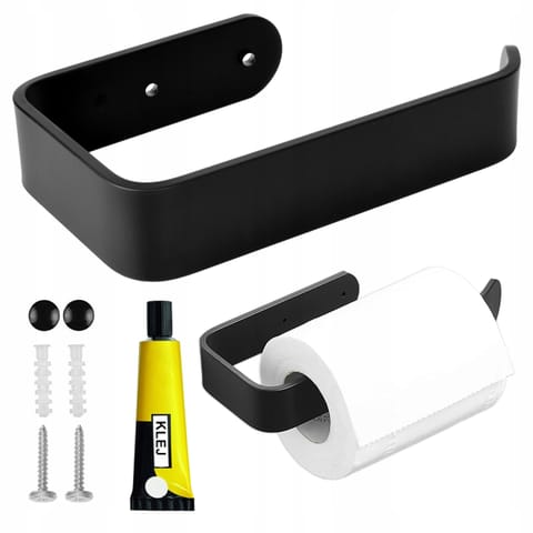 ⁨Uchwyt na papier toaletowy Narim loft czarny⁩ w sklepie Wasserman.eu