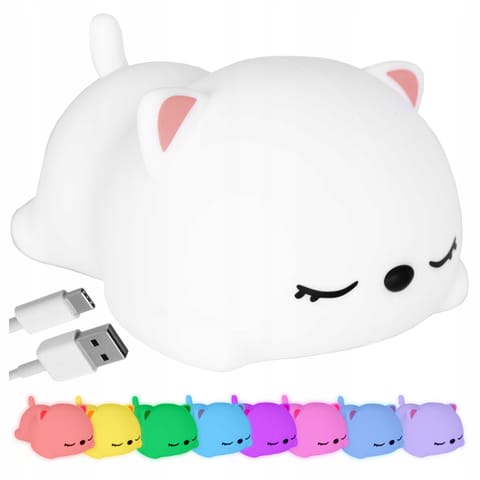 ⁨Silikonowa lampka nocna Misiek led rgb⁩ w sklepie Wasserman.eu