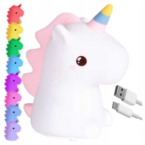⁨Silikonowa lampka nocna Jednorożec led rgb⁩ w sklepie Wasserman.eu