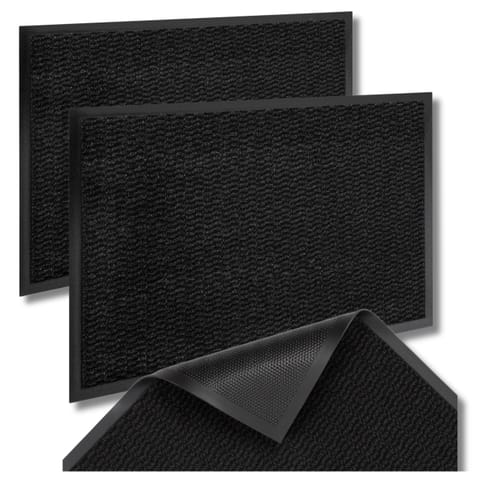 ⁨Wycieraczka wejściowa pod drzwi 40x60 cm NEILA szara zestaw 2 sztuk⁩ w sklepie Wasserman.eu