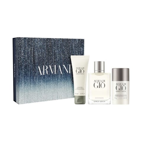 ⁨GIORGIO ARMANI Acqua di Gio Zestaw Woda toaletowa 100 ml + Żel pod prysznic 75 ml + Dezodorant w sztyfcie 75 g⁩ w sklepie Wasserman.eu