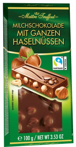 ⁨Maitre Truffout Mleczna Czekolada z Całymi Orzechami Laskowymi 100 g⁩ w sklepie Wasserman.eu