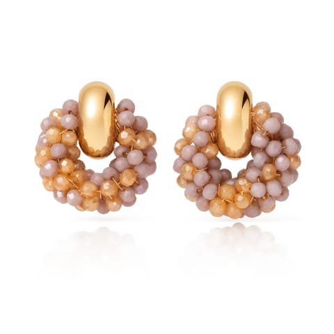 ⁨Kolczyki przy uchu ozdobne wianiuszki z koralikami K1712⁩ w sklepie Wasserman.eu