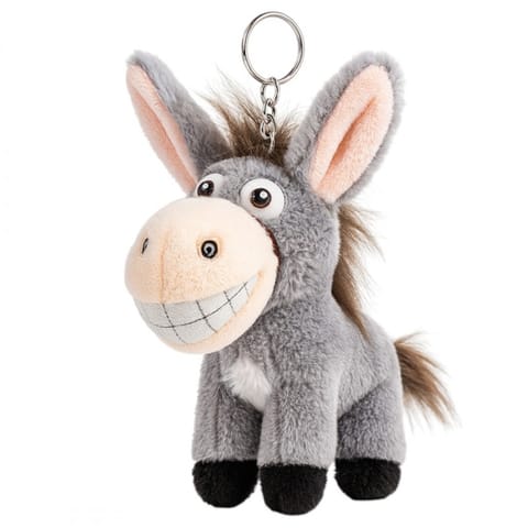 ⁨Brelok do kluczy, pluszowy osiołek z ogonkiem szary BRL381SZ⁩ w sklepie Wasserman.eu
