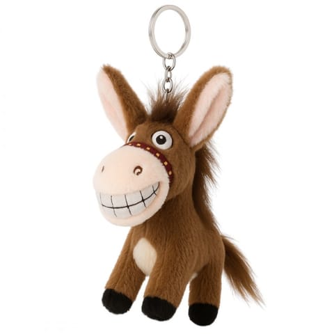 ⁨Brelok do kluczy, pluszowy osiołek z ogonkiem brąz BRL381BR⁩ w sklepie Wasserman.eu