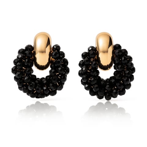 ⁨Kolczyki przy uchu ozdobne wianiuszki z koralikami K1716⁩ w sklepie Wasserman.eu