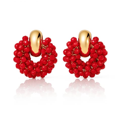 ⁨Kolczyki przy uchu ozdobne wianiuszki z koralikami K1717⁩ w sklepie Wasserman.eu