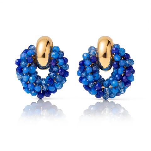 ⁨Kolczyki przy uchu ozdobne wianiuszki z koralikami K1715⁩ w sklepie Wasserman.eu