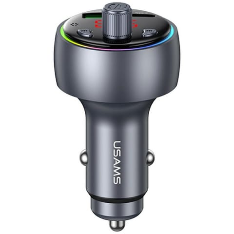 ⁨Ładowarka samochodowa USAMS CC328 30W    1xUSB-A 1xUSB-C Bluetooth FM tarnish⁩ w sklepie Wasserman.eu