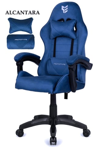 ⁨Fotel obrotowy gamingowy ENZO XL BLUE ALCANTARA⁩ w sklepie Wasserman.eu