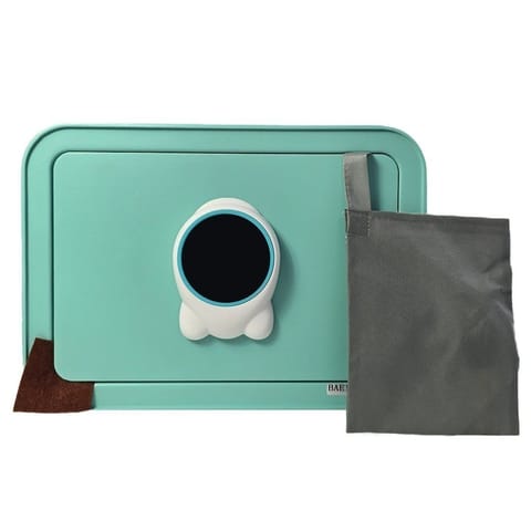 ⁨Biurowy zielony/miętowy sejf biurowy elektroniczna skarbonka na klucz i kod⁩ w sklepie Wasserman.eu