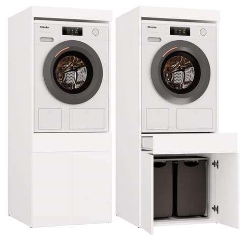 ⁨Szafka Łazienkowa Na Pralkę Lub Suszarkę POLA TWIN 1S BIAŁA Regał Szuflada⁩ w sklepie Wasserman.eu