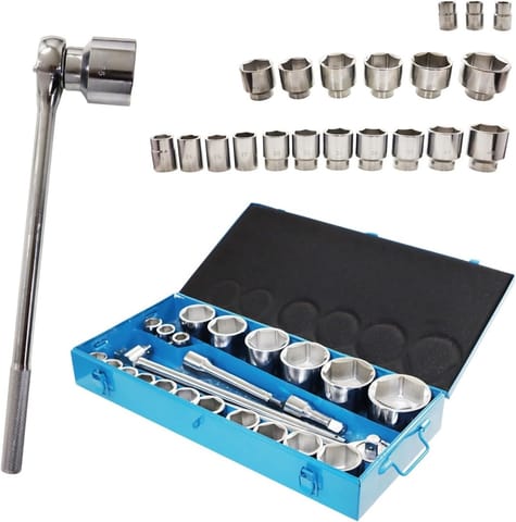 ⁨Klucze nasadowe z grzechotką 19-70mm 25 elementów⁩ w sklepie Wasserman.eu