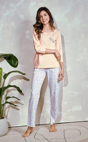 ⁨PIŻAMA TARO 3240 ARIELLA AW25 01 (kolor Brzoskwiniowy, rozmiar L)⁩ w sklepie Wasserman.eu