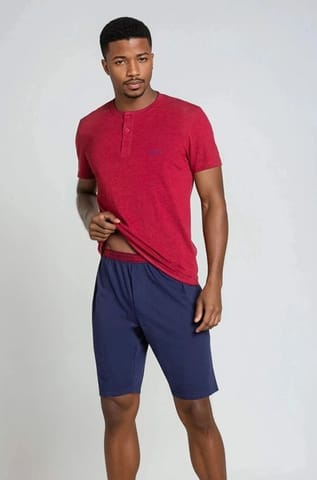 Piżama Dune 38879-33X Czerwono-Granatowa (Rozmiar M) w sklepie Wasserman.eu