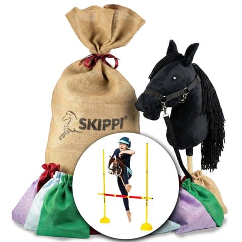 ⁨Worek prezentowy Hobby Horse Skippi z koniem czarnym i przeszkodą⁩ w sklepie Wasserman.eu