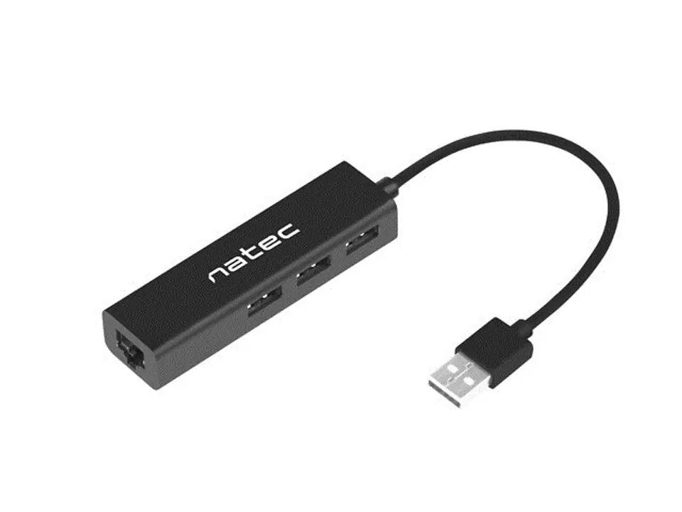 ⁨NATEC HUB USB 2.0 DRAGONFLY 3 PORTY + RJ45 NHU-1413⁩ w sklepie Wasserman.eu