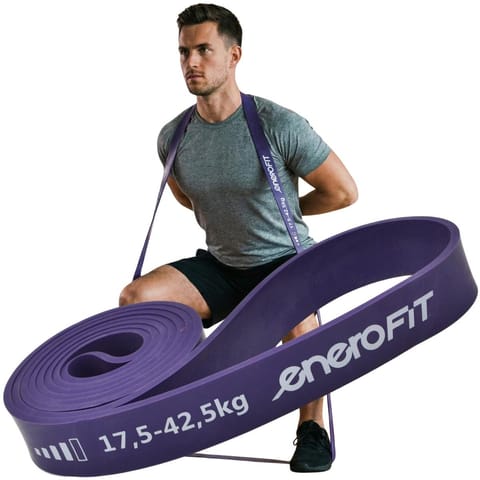 ⁨GUMA TAŚMA OPOROWA POWER BAND 17,5-42,5KG FIOLETOWA ENERO FIT⁩ w sklepie Wasserman.eu