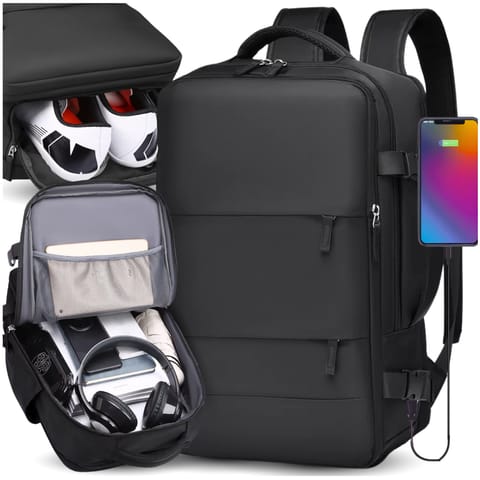 ⁨PLECAK DO SAMOLOTU PODRÓŻNY WIZZAIR 40x30x20 BAGAŻ PODRĘCZNY KABINOWY USB⁩ w sklepie Wasserman.eu