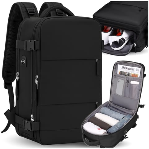 ⁨PLECAK DO SAMOLOTU PODRÓŻNY WIZZAIR 40x30x20 BAGAŻ PODRĘCZNY KABINOWY USB⁩ w sklepie Wasserman.eu