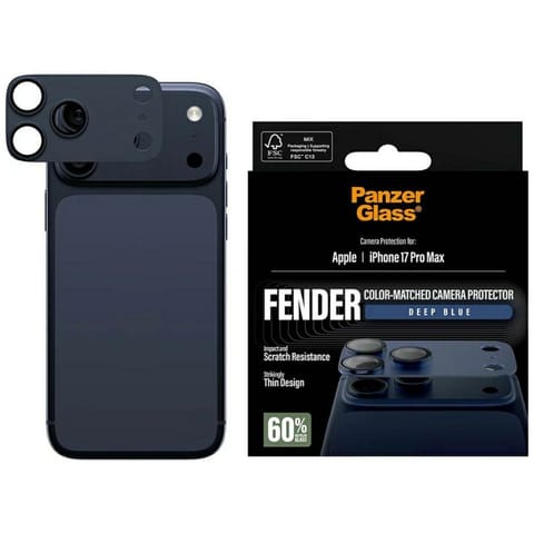 ⁨Szkło hartowane na obiektyw PanzerGlass  Fender Camera Protector do iPhone 17 Pro Max niebieski⁩ w sklepie Wasserman.eu