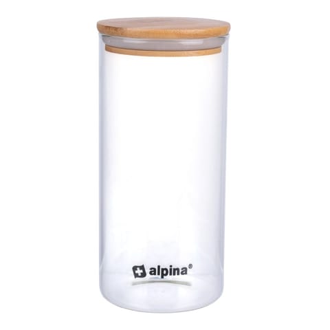 ⁨Alpina - Szklany pojemnik na żywność z pokrywką 1250 ml 10x21 cm⁩ w sklepie Wasserman.eu