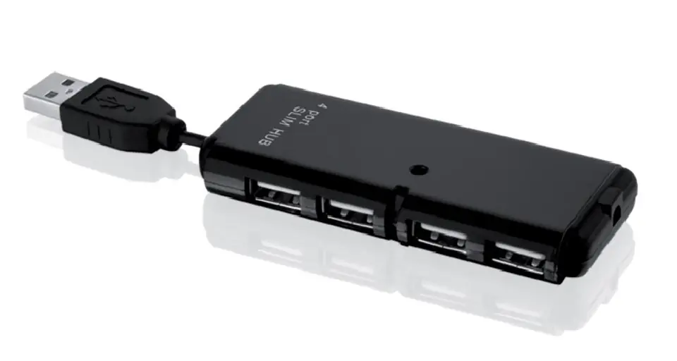 ⁨Hub IBOX USB 2.0 4-PORTY CZARNY IUHT008C (4x USB 2.0; kolor czarny)⁩ w sklepie Wasserman.eu