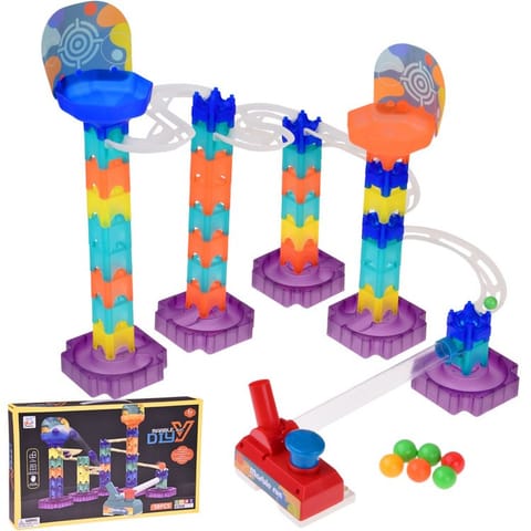 ⁨Kolorowy Tor kulkowy Marble Run DIY z wyrzutnią 58-ele ZA5979⁩ w sklepie Wasserman.eu