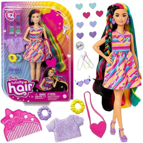 ⁨Lalka Barbie Totally Hair Kolorowe włosy akcesoria serduszka HCM90 ZA5085⁩ w sklepie Wasserman.eu
