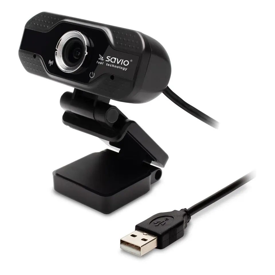 ⁨SAVIO KAMERA INTERNETOWA WEBCAM USB FULL HD Z WBUDOWANYM MIKROFONEM CAK-01⁩ w sklepie Wasserman.eu