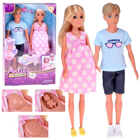 ⁨Zestaw rodzina lalek tata mama lalka w ciąży bobas noworodek ZA5700⁩ w sklepie Wasserman.eu