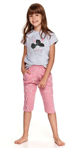 ⁨PIŻAMA TARO 2213 BEKI SS21 01 (kolor szary - różowy, rozmiar 116)⁩ w sklepie Wasserman.eu