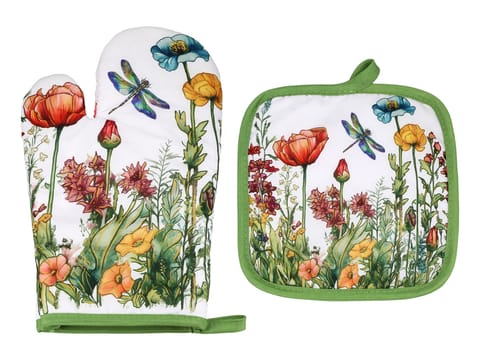 ⁨Kpl. Łapka i rękawica kuchenna - L. Lozano, Kwiaty polne (CARMANI)⁩ w sklepie Wasserman.eu