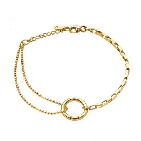 ⁨Bransoletka na rękę stal chirurgiczna pozłacana 14k złotem, Kółko BST1592⁩ w sklepie Wasserman.eu