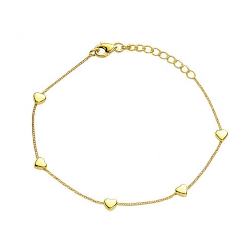 ⁨Bransoletka na rękę stal chirurgiczna pozłacana 14k złotem, serduszka BST1593⁩ w sklepie Wasserman.eu