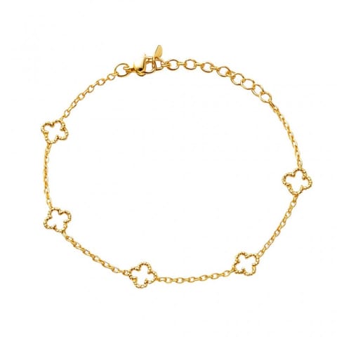 ⁨Bransoletka na rękę stal chirurgiczna pozłacana 14k złotem, koniczynka BST1594⁩ w sklepie Wasserman.eu