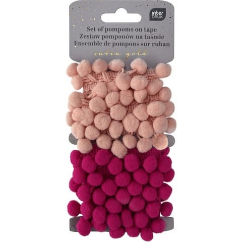 ⁨Zestaw pomponów na taśmie 2x1,5m Satin Gold INTERDRUK⁩ w sklepie Wasserman.eu