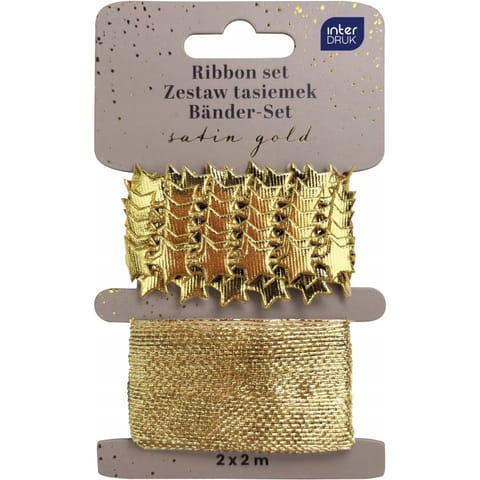 ⁨Zestaw tasiemek 2x2m ZŁOTY Satin Gold INTERDRUK⁩ w sklepie Wasserman.eu