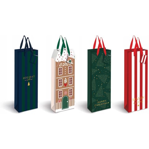 ⁨Torebka prezentowa na butelkę Boże Narodzenie 190g 13x36x10cm INTERDRUK⁩ w sklepie Wasserman.eu