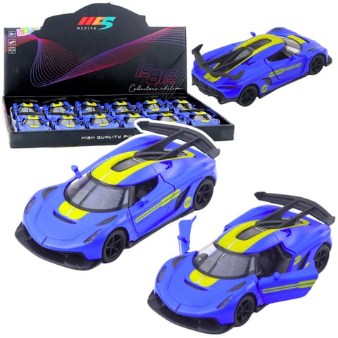 ⁨Samochód Wyścigowy Sportowy Metalowy Napęd Otwierane Drzwi Niebieski 1:32⁩ w sklepie Wasserman.eu