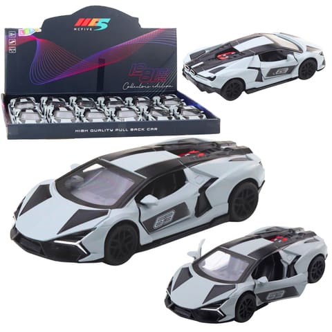 ⁨Samochód Wyścigowy Sportowy Metalowy Napęd Otwierane Drzwi Szary 1:32⁩ w sklepie Wasserman.eu
