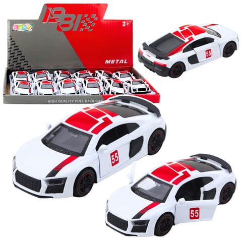 ⁨Samochód Sportowy Metalowy Napęd Pull Back Światła Dźwięki Biały 1:43⁩ w sklepie Wasserman.eu