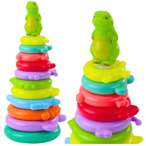 ⁨Piramida Edukacyjna Układanka Figurka Dinozaur Naklejki 12 Poziomów⁩ w sklepie Wasserman.eu