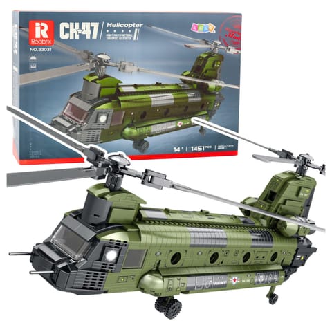 ⁨Zestaw Klocków Konstrukcyjnych Helikopter Wojskowy CH-47 Chinook 1451 el.⁩ w sklepie Wasserman.eu