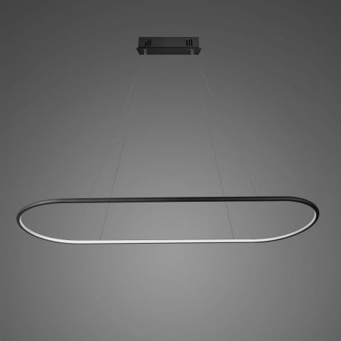 ⁨Lampa wisząca Ledowe Okręgi Oval No.1 120cm 3k czarna (Barwa światła delikatnie ciepła, Kierunek padania światła do wewnątrz, Kolor Czarny, Możliwość ściemniania nie)⁩ w sklepie Wasserman.eu