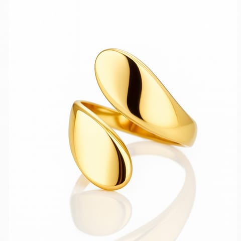 ⁨Pierścionek stal chirurgiczna platerowana 14k złotem, regulowany PST986⁩ w sklepie Wasserman.eu