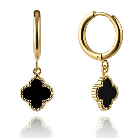 ⁨Kolczyki ze stali szlachetnej pozłacane 14k złotem, wiszące KST3463⁩ w sklepie Wasserman.eu